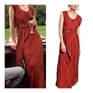 Anthropologie Moulinette Soeurs Guinevere Textured Maxi Boho Dress Size 8P